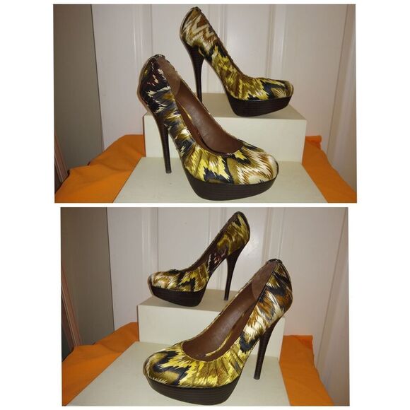 Aldo Ikat Print Platform Heels – Size 38 US 7.5–8 Stiletto 5” with 1.5” Platform - Picture 2 of 5